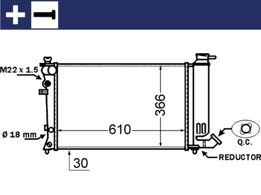 MAHLE Vízhűtő CR1431000S_MAHLE