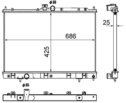 MAHLE Vízhűtő CR1883000S_MAHLE