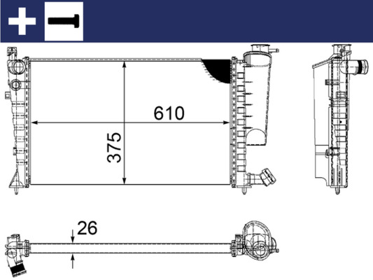 MAHLE Vízhűtő CR2206000S_MAHLE