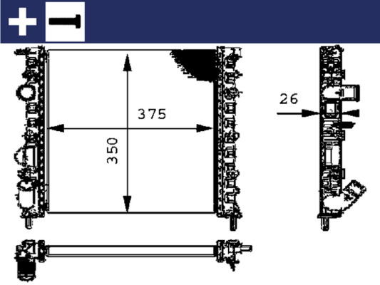 MAHLE Vízhűtő CR308000S_MAHLE