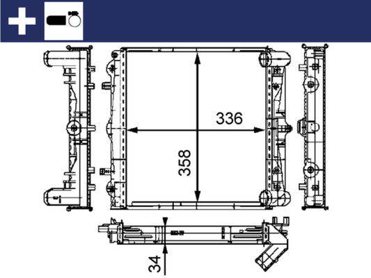 MAHLE Vízhűtő CR383000S_MAHLE