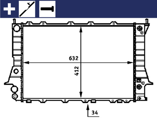 MAHLE Vízhűtő CR413000S_MAHLE