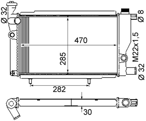 MAHLE Vízhűtő CR428000S_MAHLE