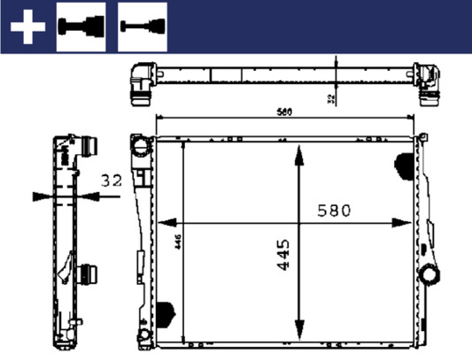 MAHLE Vízhűtő CR455000S_MAHLE