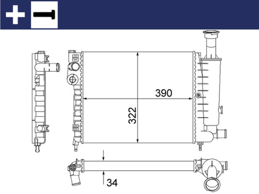 MAHLE Vízhűtő CR491000S_MAHLE