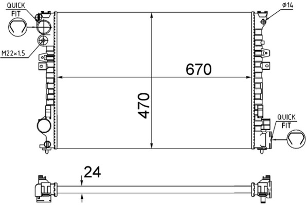 MAHLE Vízhűtő CR587001S_MAHLE