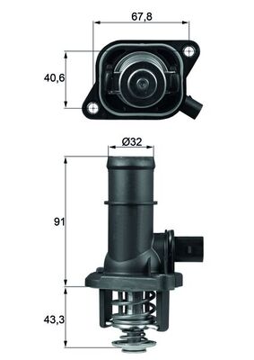 MAHLE Termosztát házzal TI16105_MAHLE