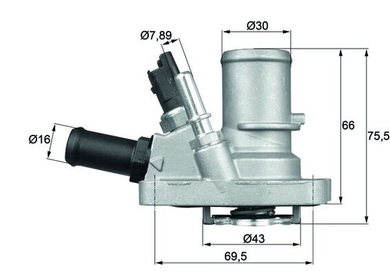 MAHLE Termosztát házzal TI14488_MAHLE