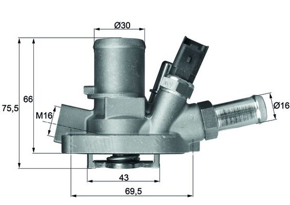 MAHLE Termosztát házzal TI14780_MAHLE