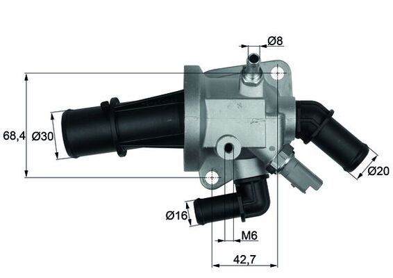 MAHLE Termosztát házzal TI15388_MAHLE