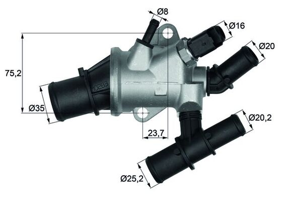 MAHLE Termosztát házzal TI16288_MAHLE