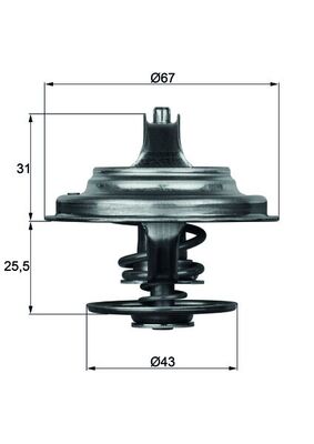 MAHLE Termosztát+O gyűrű TX2371D_MAHLE