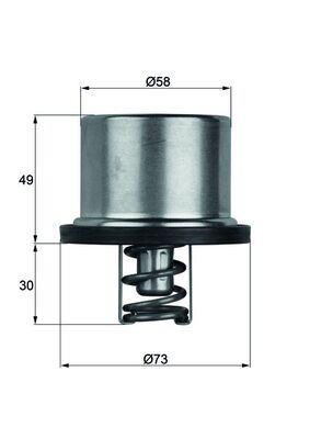 MAHLE Termosztát+O gyűrű THD182_MAHLE