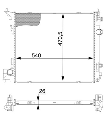 MAHLE Vízhűtő CR1595000S_MAHLE