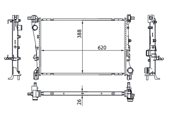 MAHLE Vízhűtő CR1664000S_MAHLE