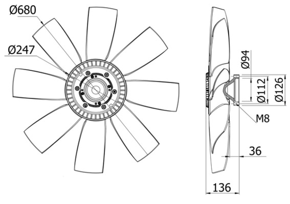 MAHLE Ventilátor, vízhűtő CFF430000S_MAHLE