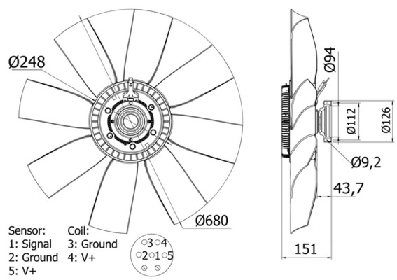 MAHLE Ventilátor, vízhűtő CFF439000S_MAHLE