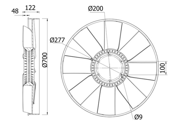 MAHLE Ventilátor, vízhűtő CFW31000S_MAHLE