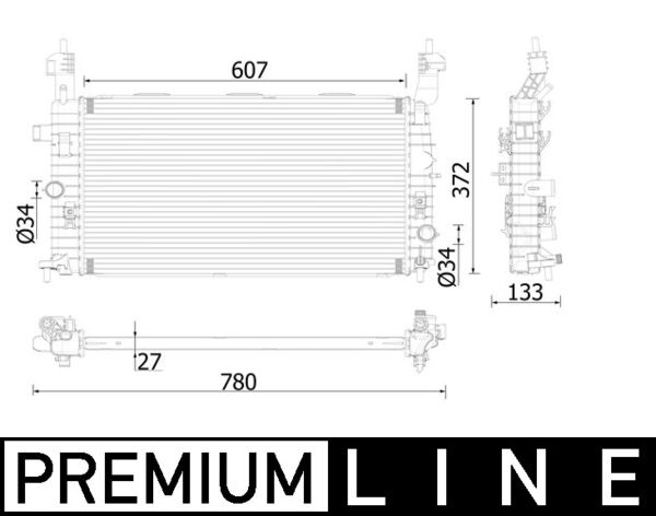 MAHLE Vízhűtő CR1499000P_MAHLE