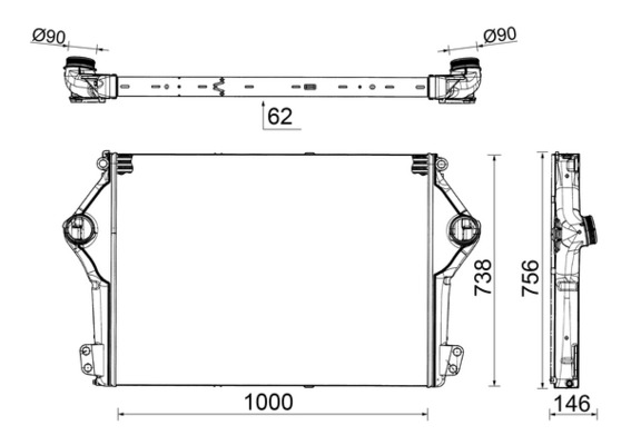 MAHLE Töltőlevegő hűtő CI561000P_MAHLE