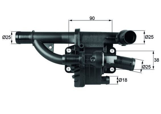 MAHLE Termosztát házzal TH4083_MAHLE