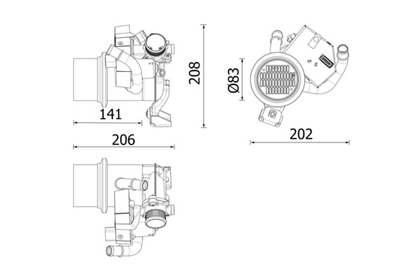 MAHLE Kipufogógáz hűtő CE39000P_MAHLE