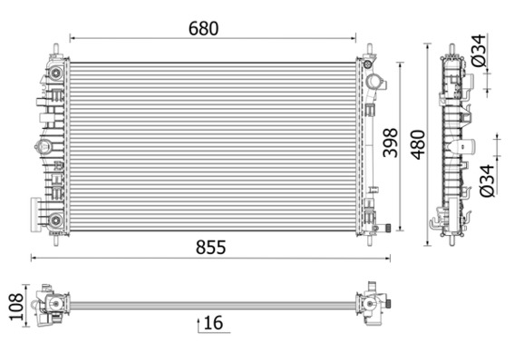 MAHLE Vízhűtő CR2698000P_MAHLE