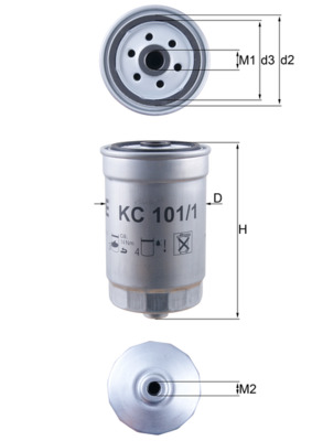 MAHLE Üzemanyagszűrő KC101/1_MAHLE