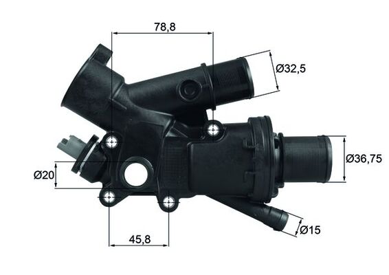 MAHLE Termosztát házzal TH4383_MAHLE