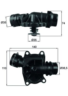 MAHLE Termosztát házzal TI23388_MAHLE