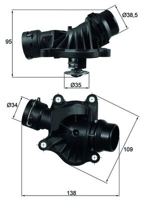 MAHLE Termosztát házzal TI23488_MAHLE