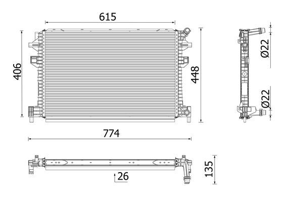 MAHLE Vízhűtő CR959001P_MAHLE