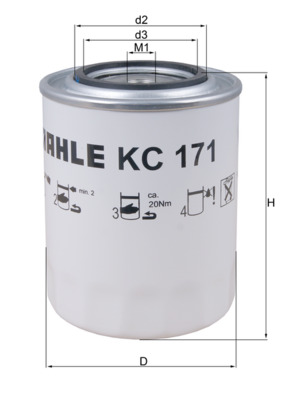 MAHLE Üzemanyagszűrő KC171_MAHLE