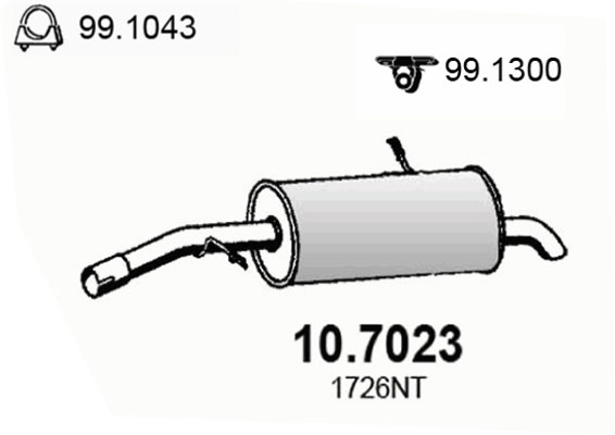 ASSO Kipufogódob, hátsó 10.7023_ASSO