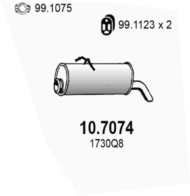 ASSO Kipufogódob, hátsó 10.7074_ASSO