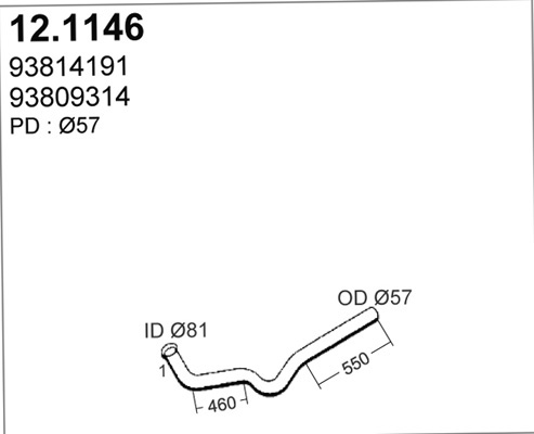 ASSO Kipufogócső 12.1146_ASSO