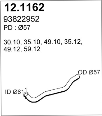 ASSO Kipufogócső 12.1162_ASSO