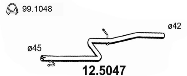 ASSO Kipufogócső 12.5047_ASSO