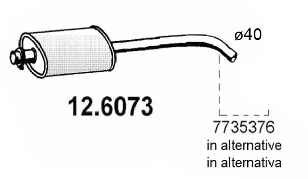 ASSO Kipufogódob, középső 12.6073_ASSO