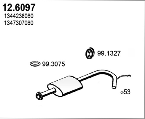 ASSO Kipufogódob, középső 12.6097_ASSO