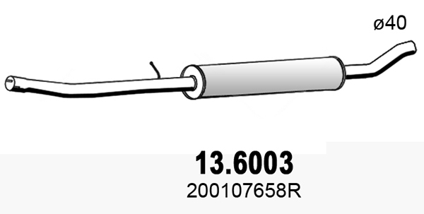 ASSO Kipufogódob, középső 13.6003_ASSO