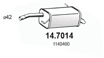 ASSO Kipufogódob, hátsó 14.7014_ASSO