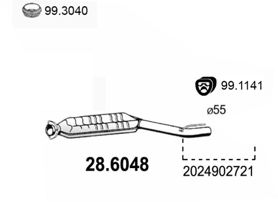 ASSO Kipufogódob, középső 28.6048_ASSO