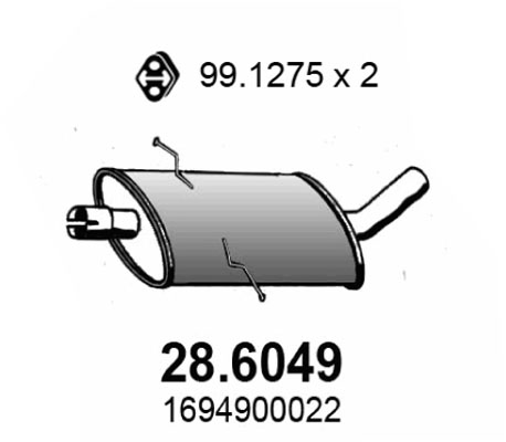 ASSO Kipufogódob, középső 28.6049_ASSO