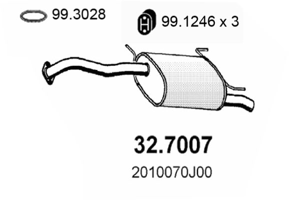 ASSO Kipufogódob, hátsó 32.7007_ASSO