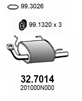 ASSO Kipufogódob, hátsó 32.7014_ASSO