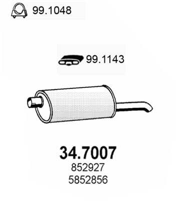 ASSO Kipufogódob, hátsó 34.7007_ASSO