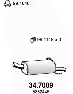 ASSO Kipufogódob, hátsó 34.7009_ASSO