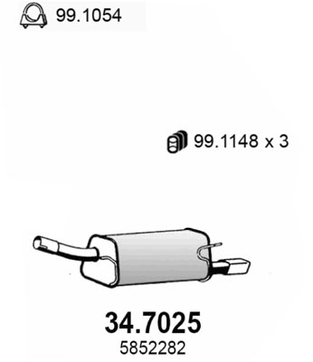 ASSO Kipufogódob, hátsó 34.7025_ASSO