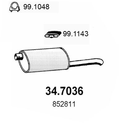 ASSO Kipufogódob, hátsó 34.7036_ASSO